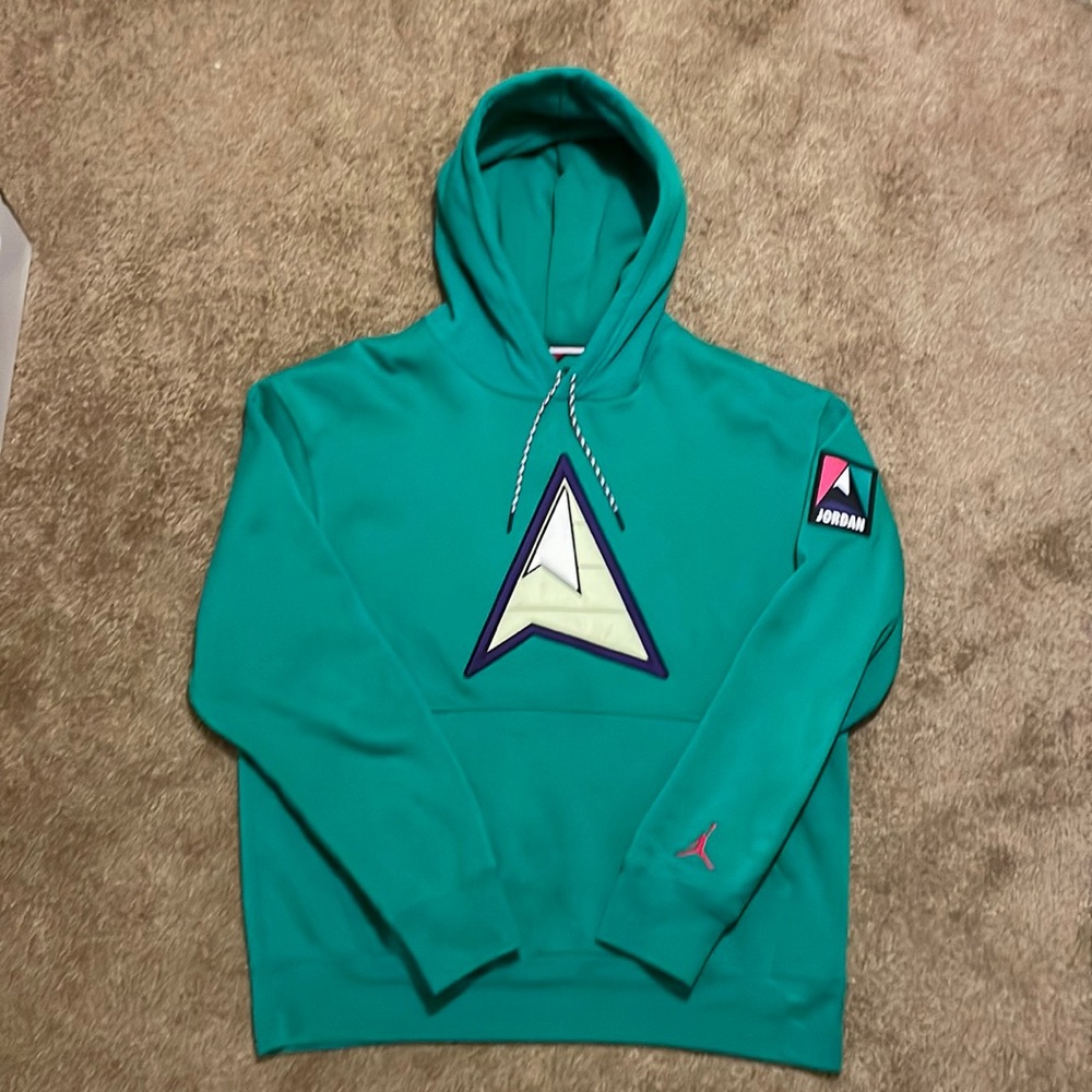 Nike Air Jordan Hooded Sweatshirt Green Hiking Size Large Barely Worn!